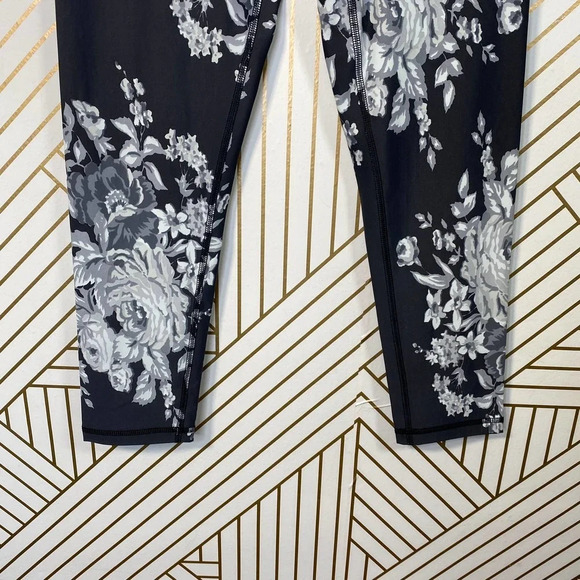Albion Leggings High-Waisted Cropped Antigua Slate Floral‎ Print Gray Size Small - Picture 7 of 9